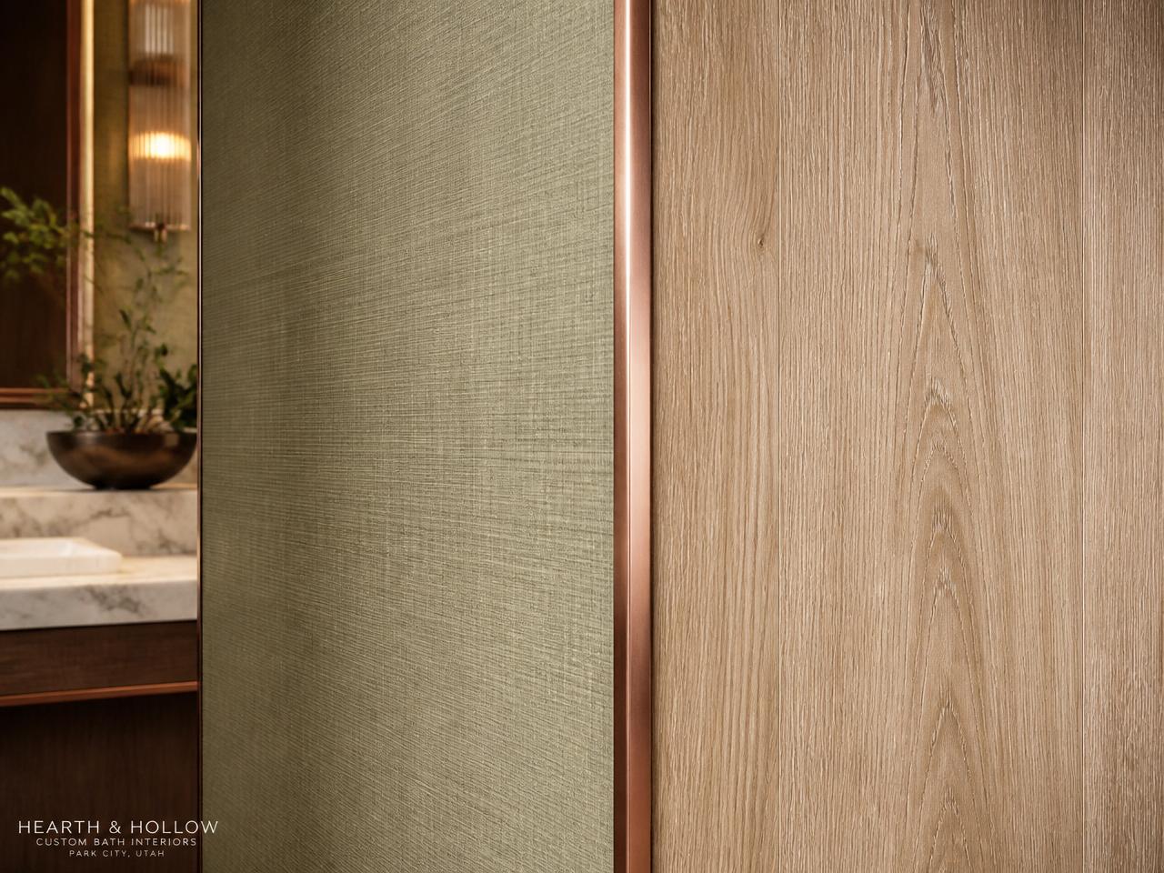 Painted wall meeting wood paneling