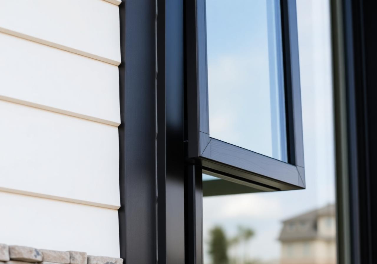 Black aluminum-clad casement